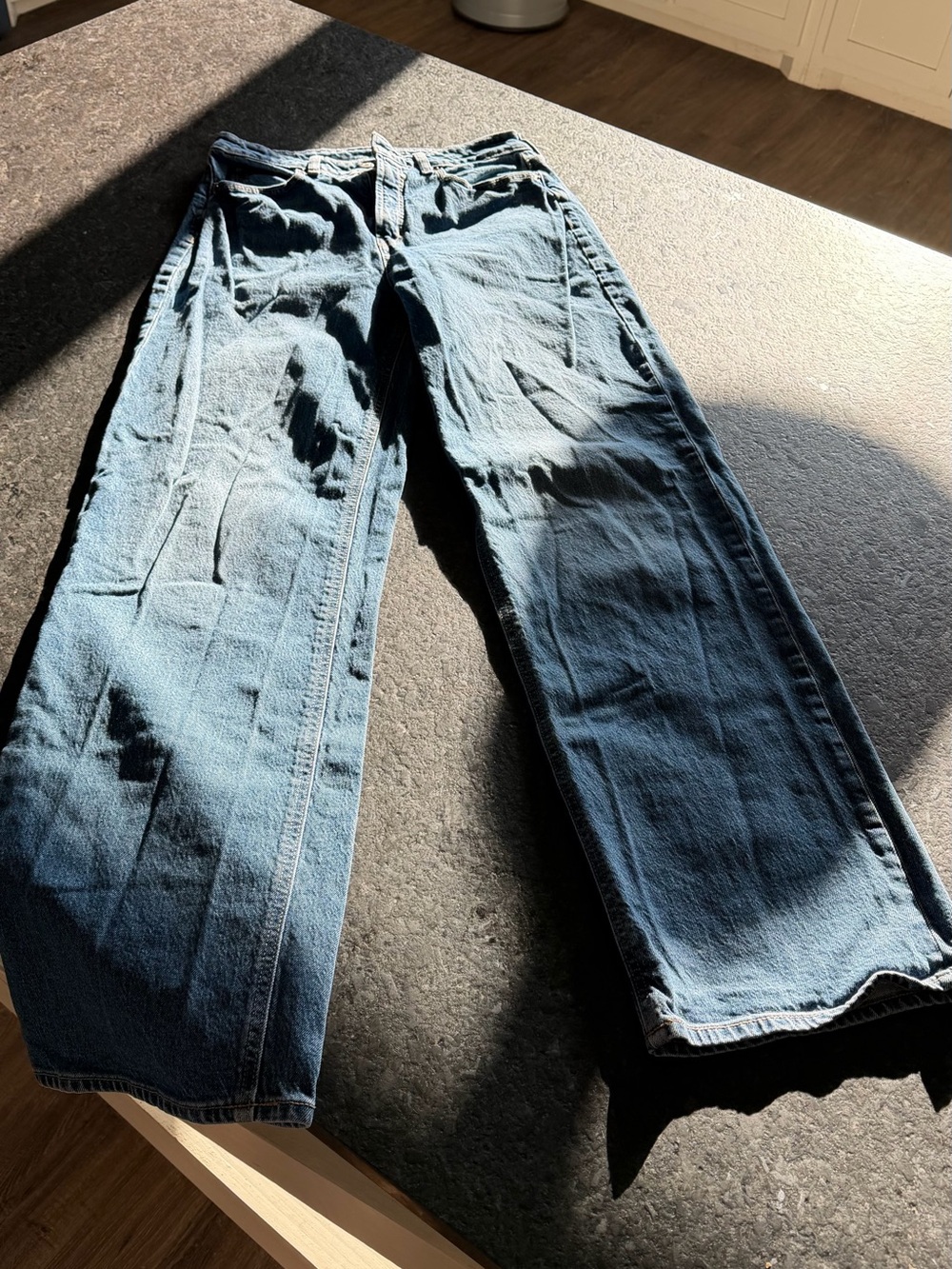 Old Navy Women's sky Hi Wide Leg Jeans - Navy Blue Denim